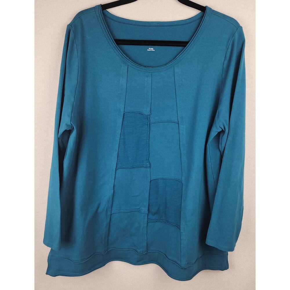 Soft surroundings Tunic Top Womens XL patchwork cabincore cozycore mature comfy